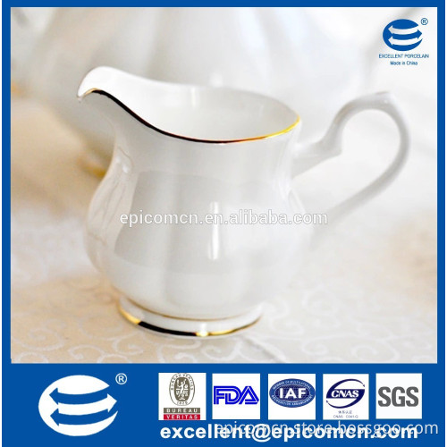 high quality tea set accessory milk pot, white milk pot fine porcelain